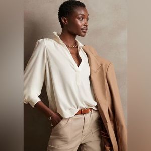 Banana Republic Silky Collar Blouse | Great